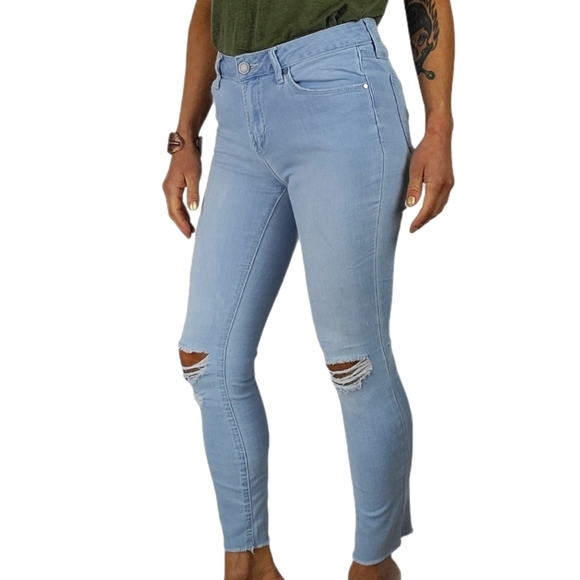 Articles of Society Hi-Rise Stretch Skinny Distressed 27x26 Blue Jeans - Picture 1 of 5